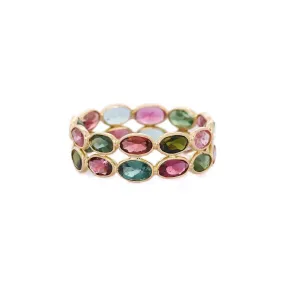 18K Yellow Gold Tourmaline Eternity Band