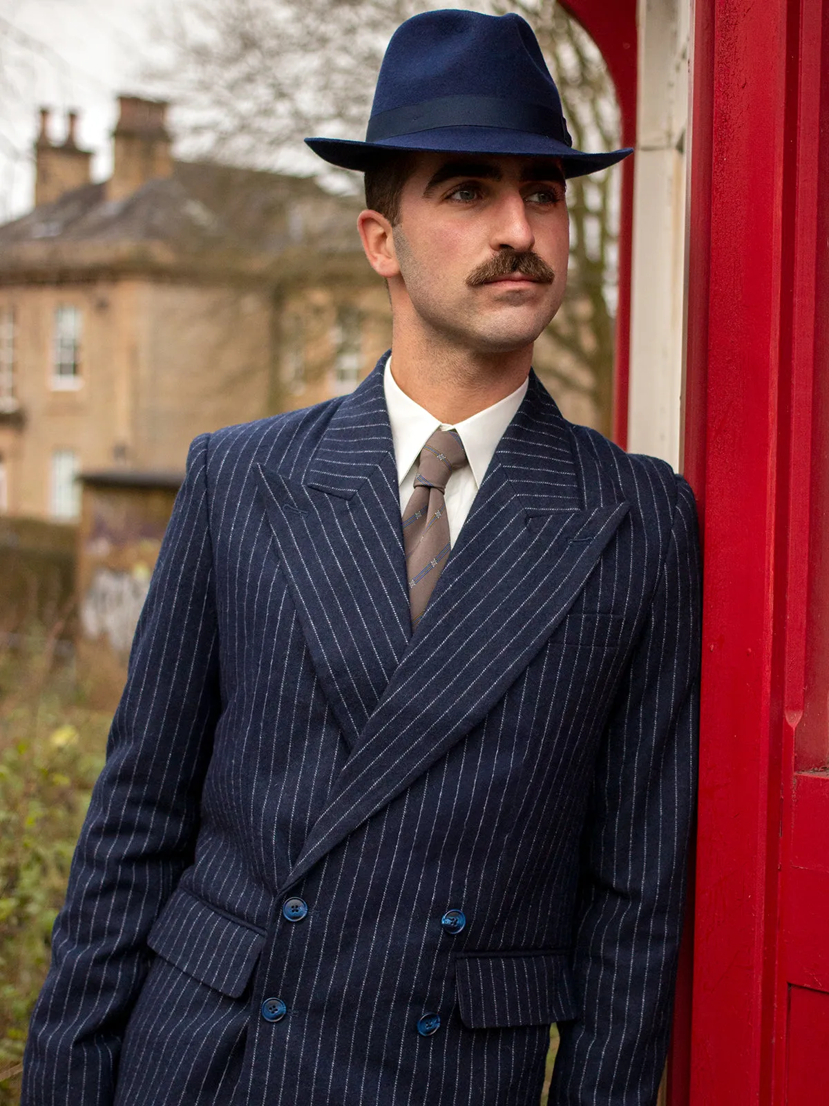 1940s Vintage Deliverance Demob Suit in Navy Blue