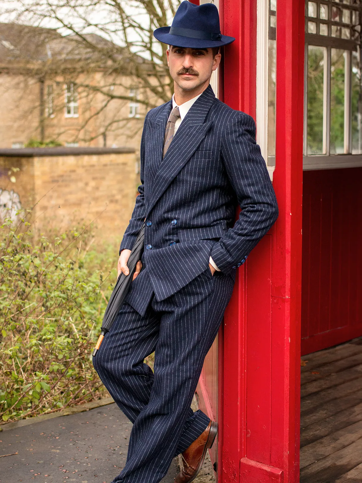 1940s Vintage Deliverance Demob Suit in Navy Blue