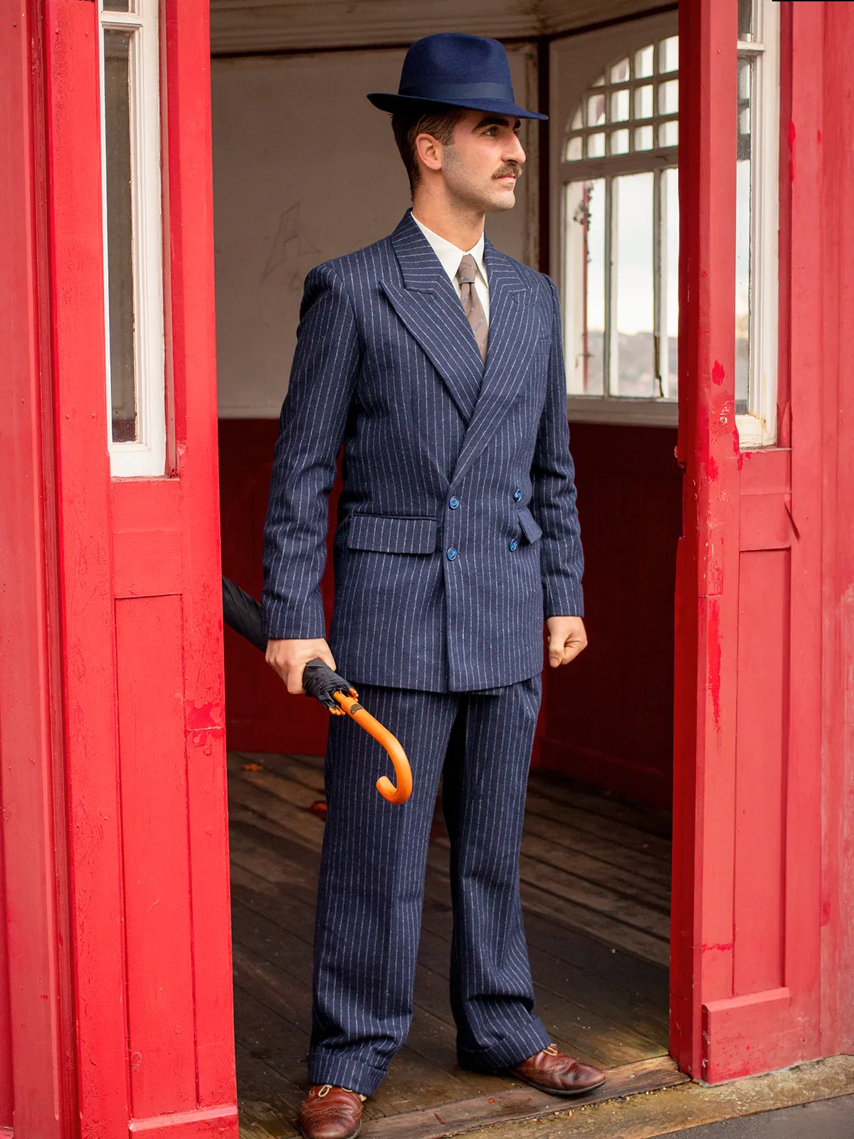 1940s Vintage Deliverance Demob Suit in Navy Blue