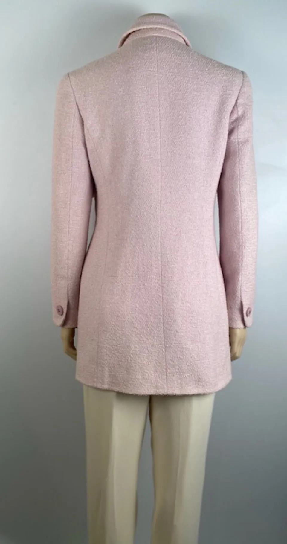 1990’s Vintage Chanel Boutique pastel pink lilac coat jacket US 4/6/8