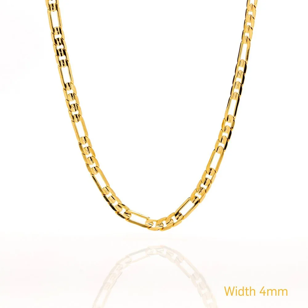 4mm Figaro Chain Necklace Figaro Chain Diamond Cut