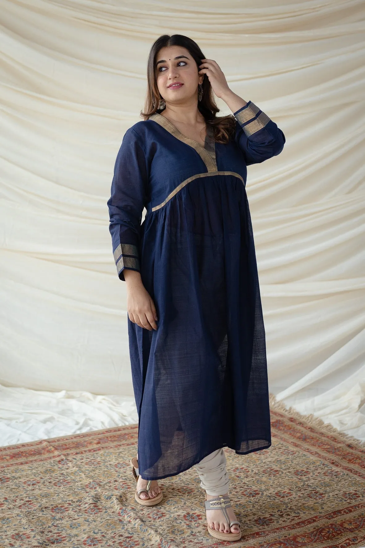 Aasha Mangalgiri Cotton Flared Kurta