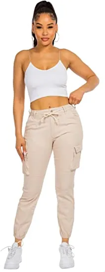 American Bazi Women's Twill Cargo Joggers