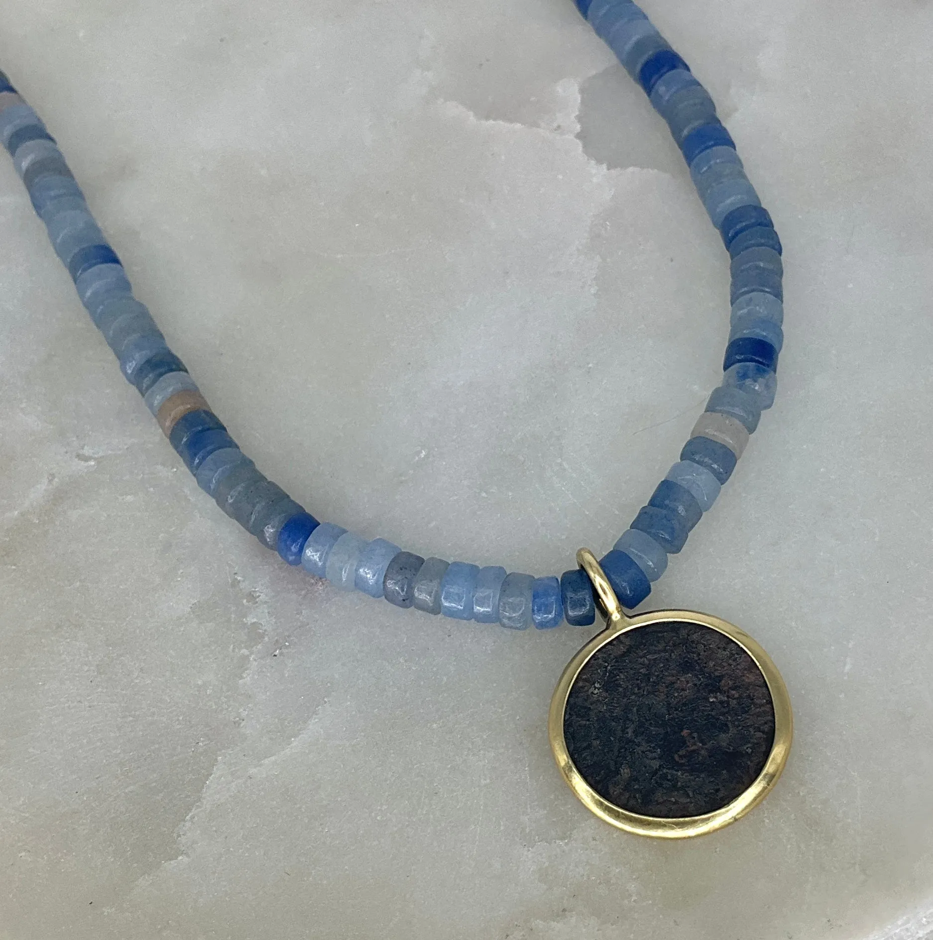 Ancient Greek Coin Lapis Necklace