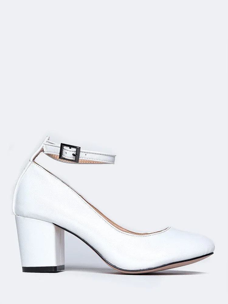 Ankle Strap Round Toe Heel