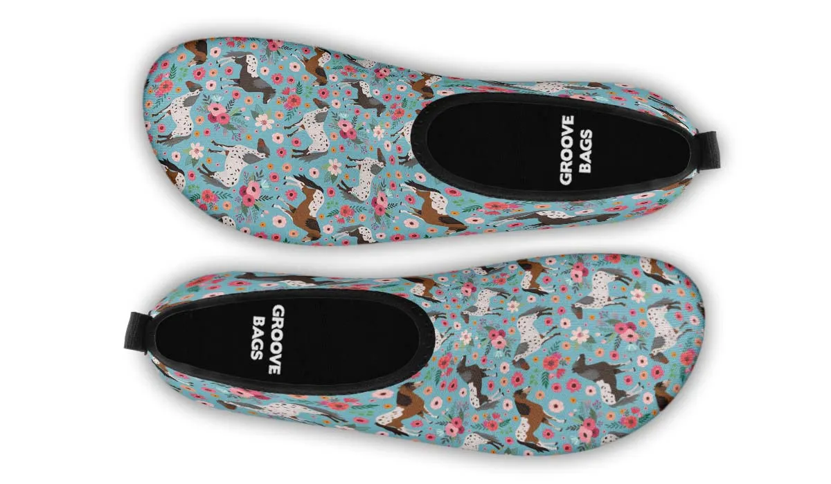 Appaloosa Horse Flower Aqua Barefoot Shoes