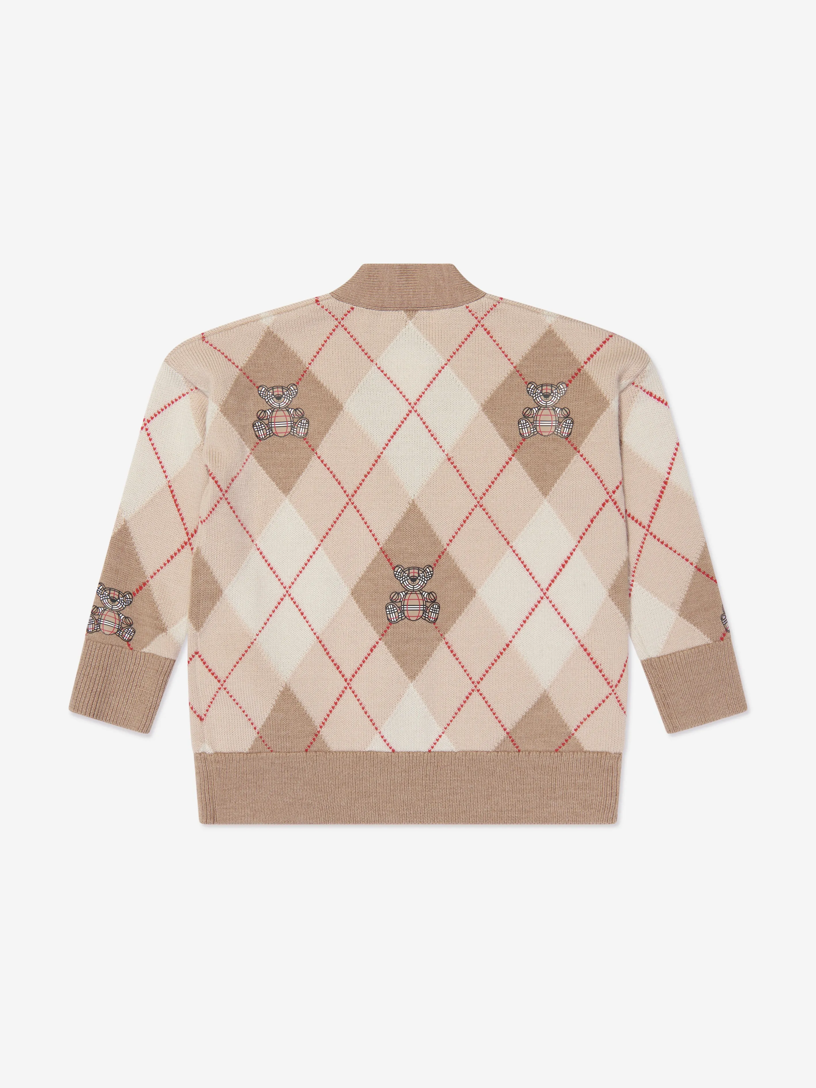 Baby Boys Baile Bear Cardigan in Soft Fawn