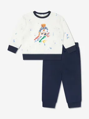 Baby Boys Bear Tracksuit in White