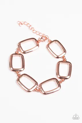 Basic Geometry Shiny Copper Bracelet - Paparazzi Accessories