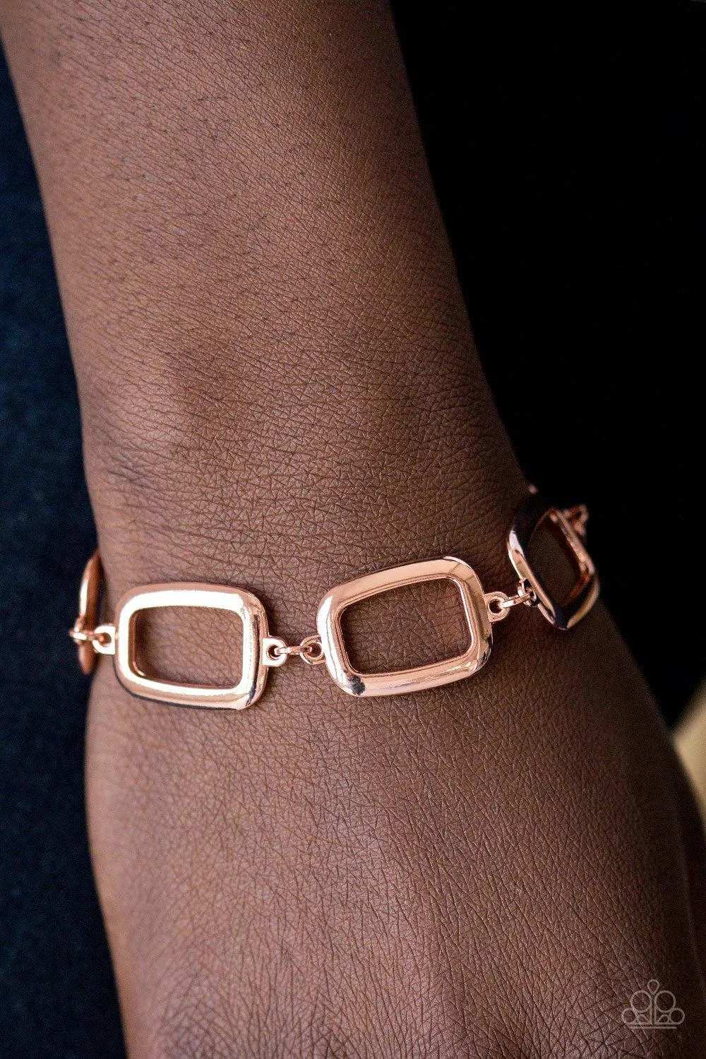 Basic Geometry Shiny Copper Bracelet - Paparazzi Accessories