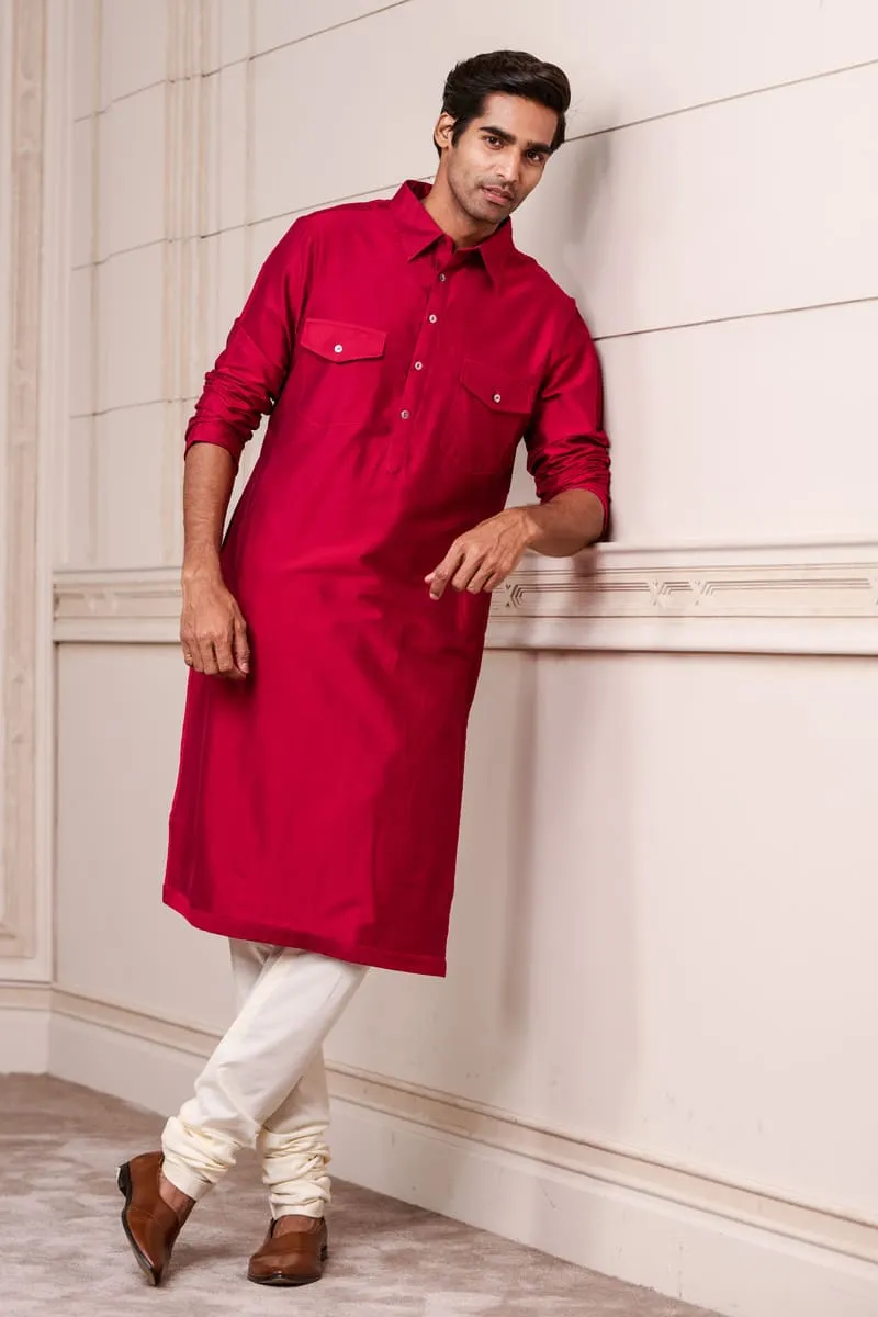 Basic Kurta With Collar And Pocket