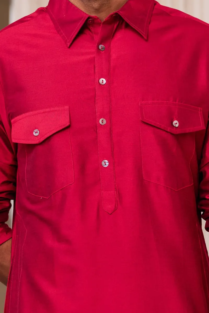 Basic Kurta With Collar And Pocket