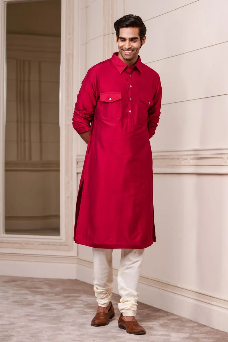 Basic Kurta With Collar And Pocket