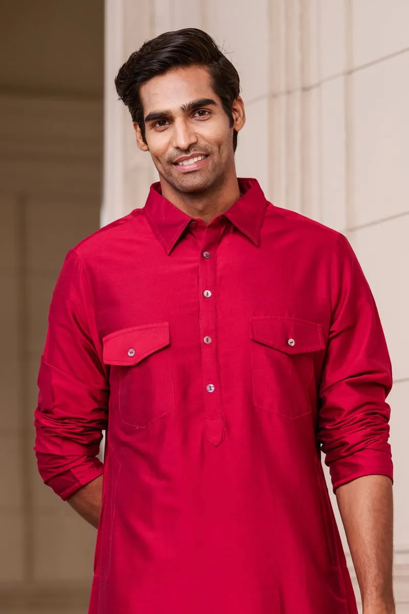 Basic Kurta With Collar And Pocket