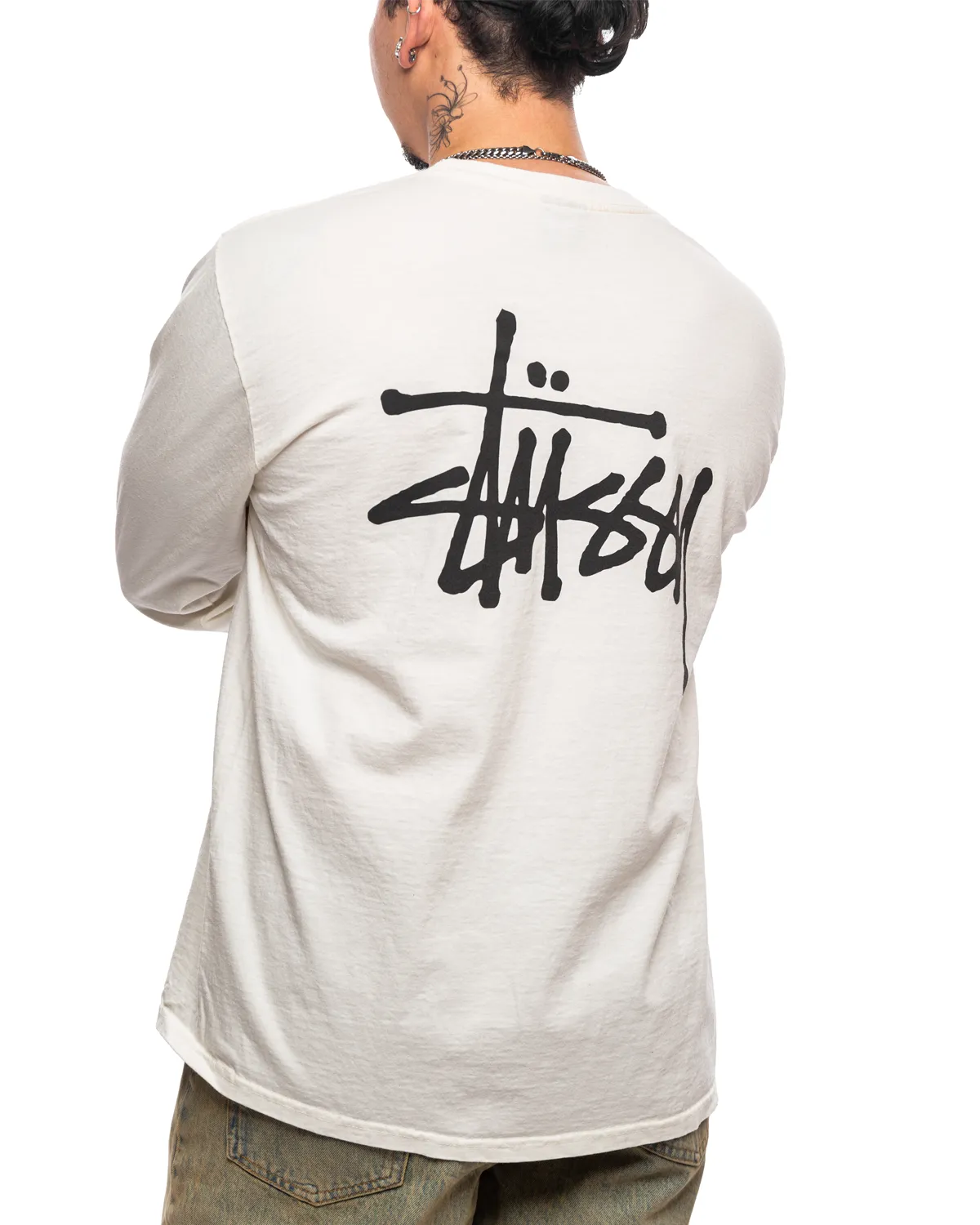 Basic Stussy Pigment Dyed LS Tee 'Natural'