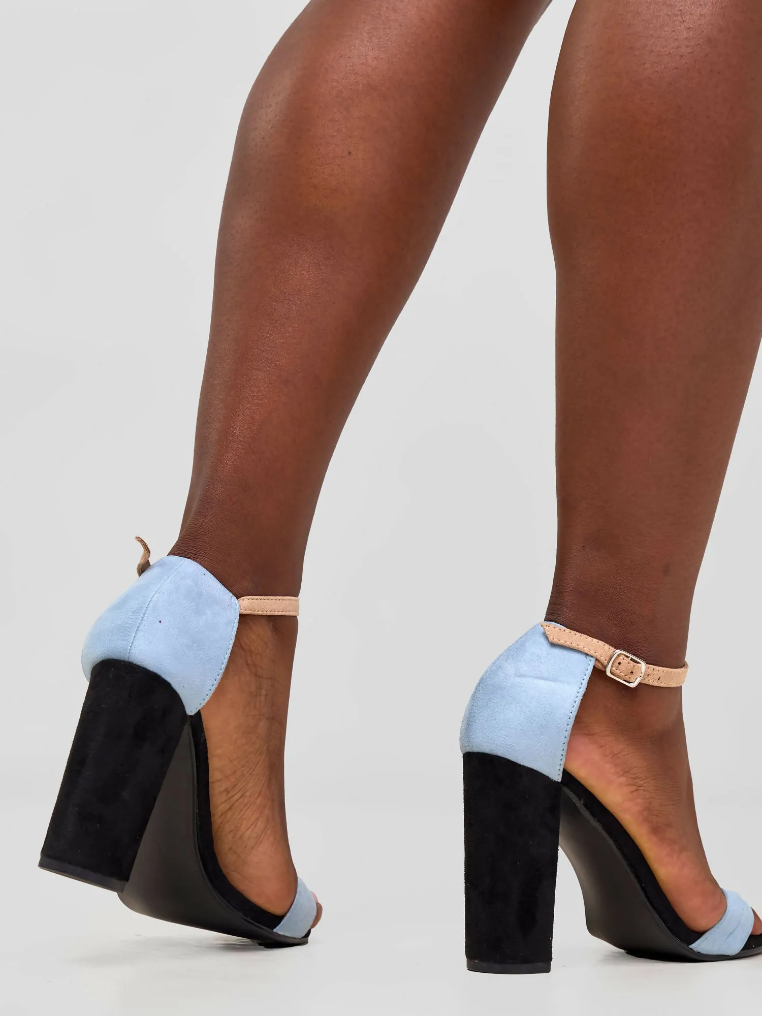 Be Unique Precise Chunky Heel - Light Blue / Black