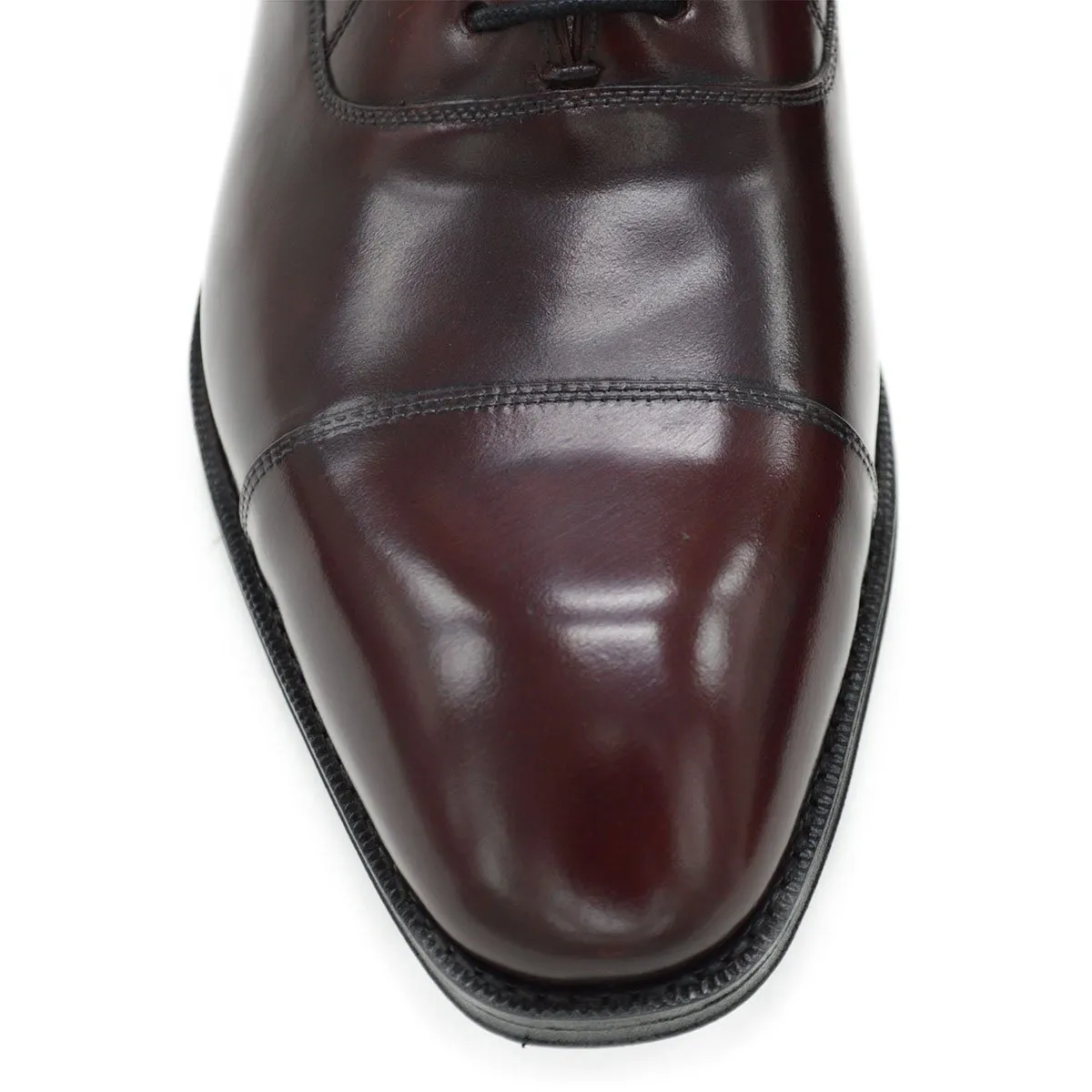 Berwick 1707 Premium Grade Cordovan Straight Cap Oxford (5217) - Red Brown