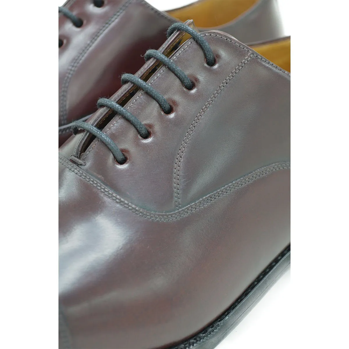 Berwick 1707 Premium Grade Cordovan Straight Cap Oxford (5217) - Red Brown