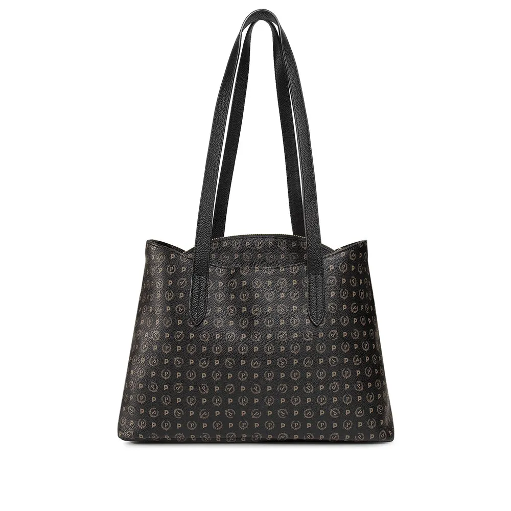 Borsa Donna a Spalla POLLINI linea Heritage Logo Classic Nero e Nero