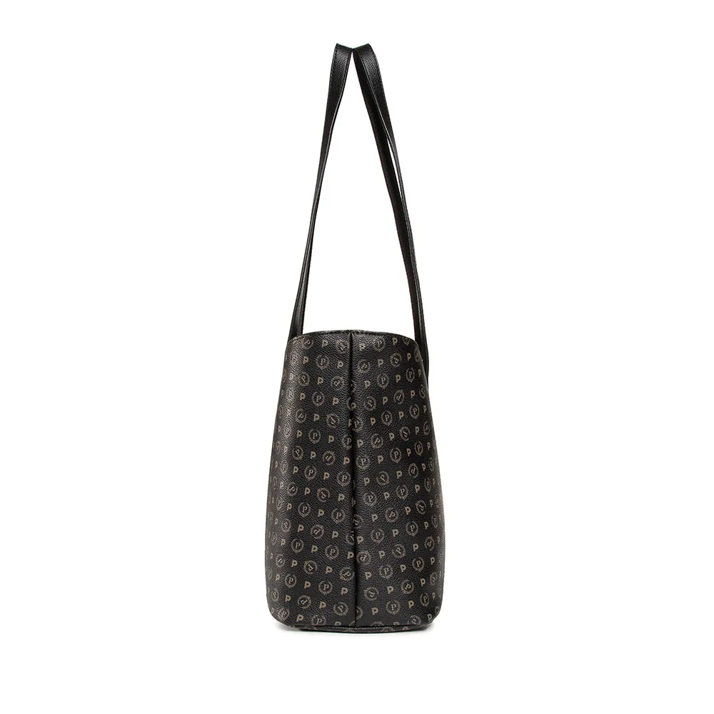 Borsa Donna a Spalla POLLINI linea Heritage Logo Classic Nero e Nero