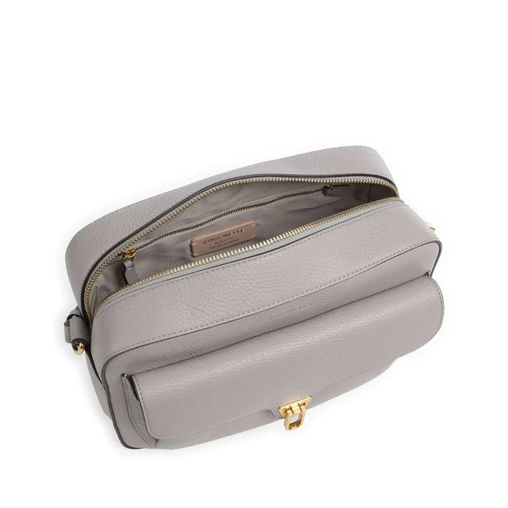 Borsa Donna a Tracolla COCCINELLE in Pelle Light Grey linea Beat Soft