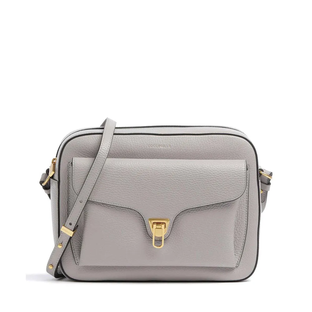 Borsa Donna a Tracolla COCCINELLE in Pelle Light Grey linea Beat Soft