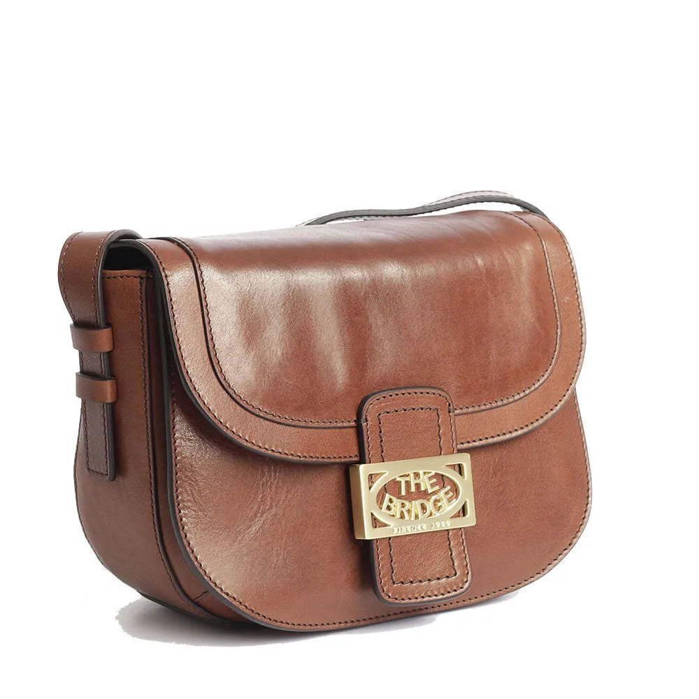 Borsa Donna a Tracolla Media THE BRIDGE in Pelle Marrone linea Lavinia