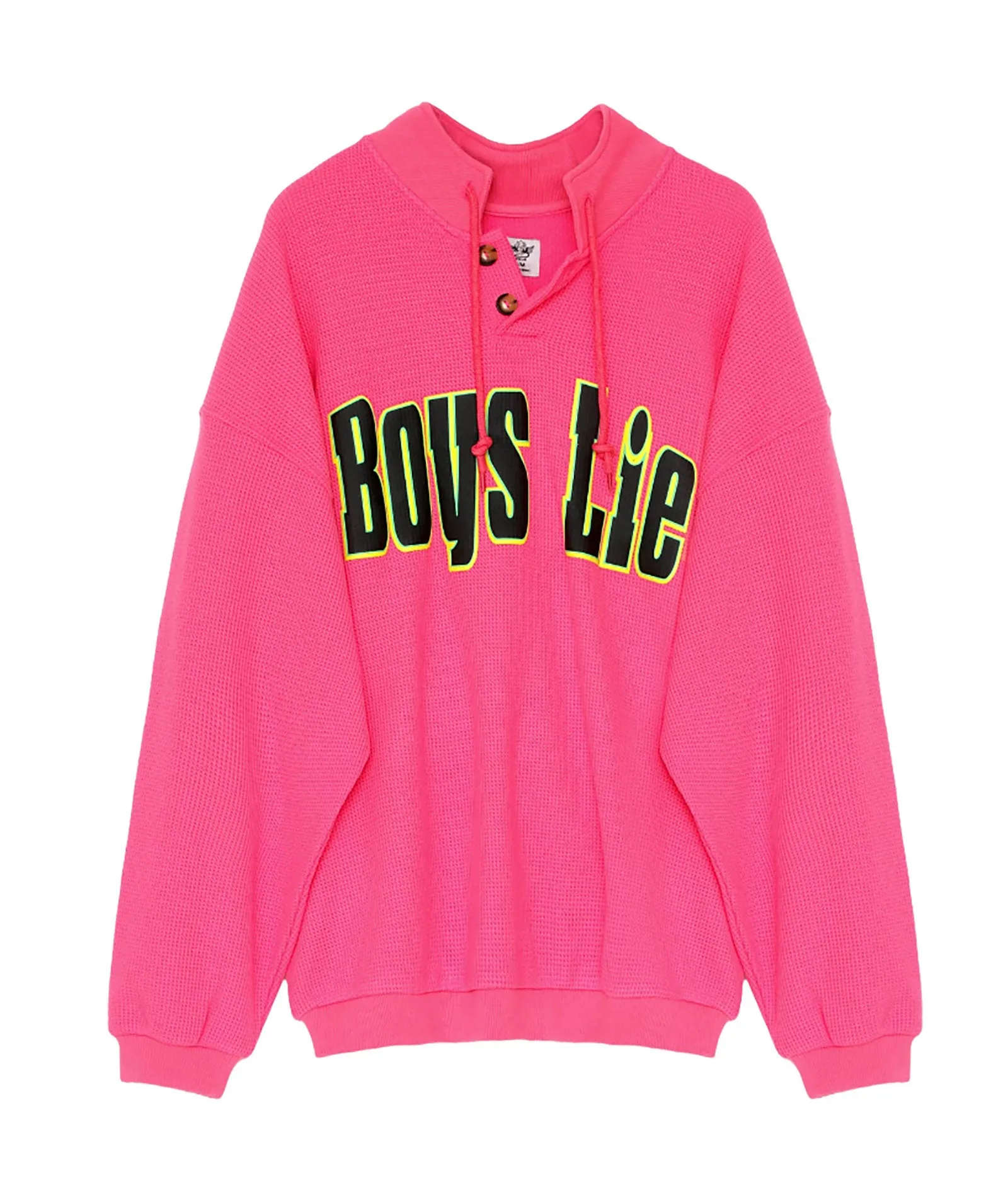 Boys Lie Women Spunk Thermal Henley Crewneck