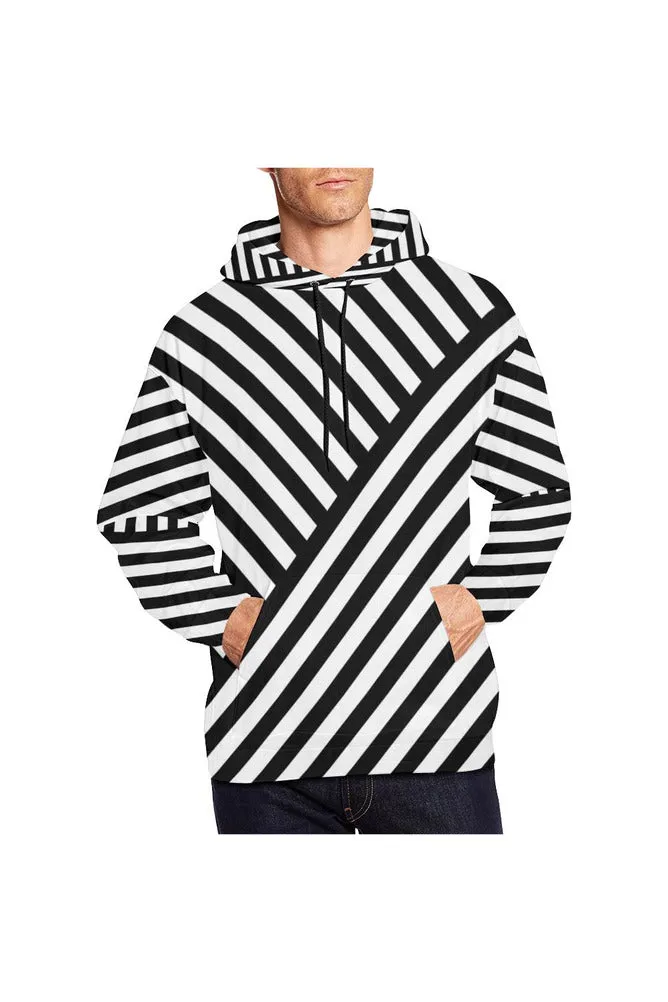 Butting Stripes All Over Print Hoodie for Men/Large Size