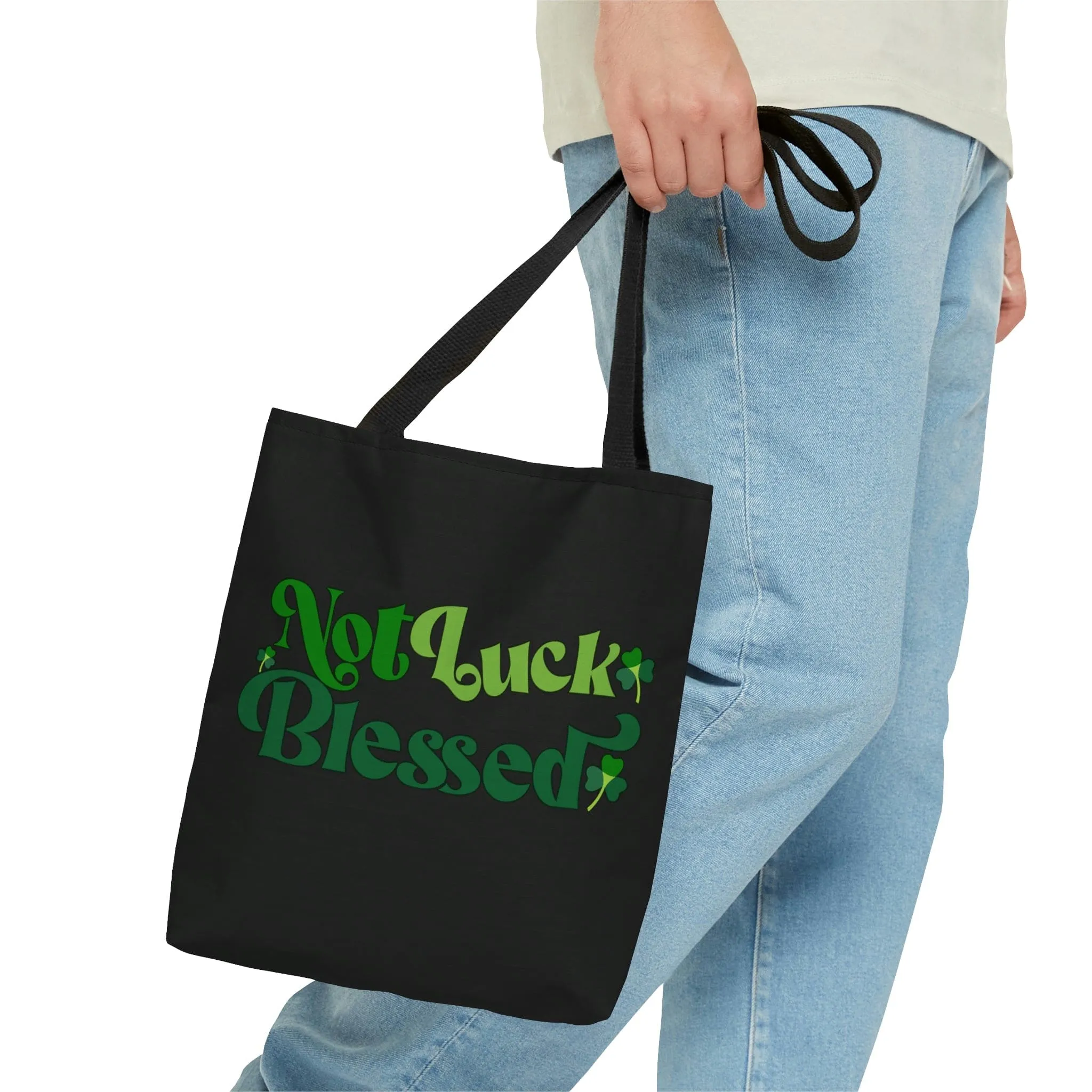 Canvas Tote Bag, Not Luck Blessed, Word Art Inspiration