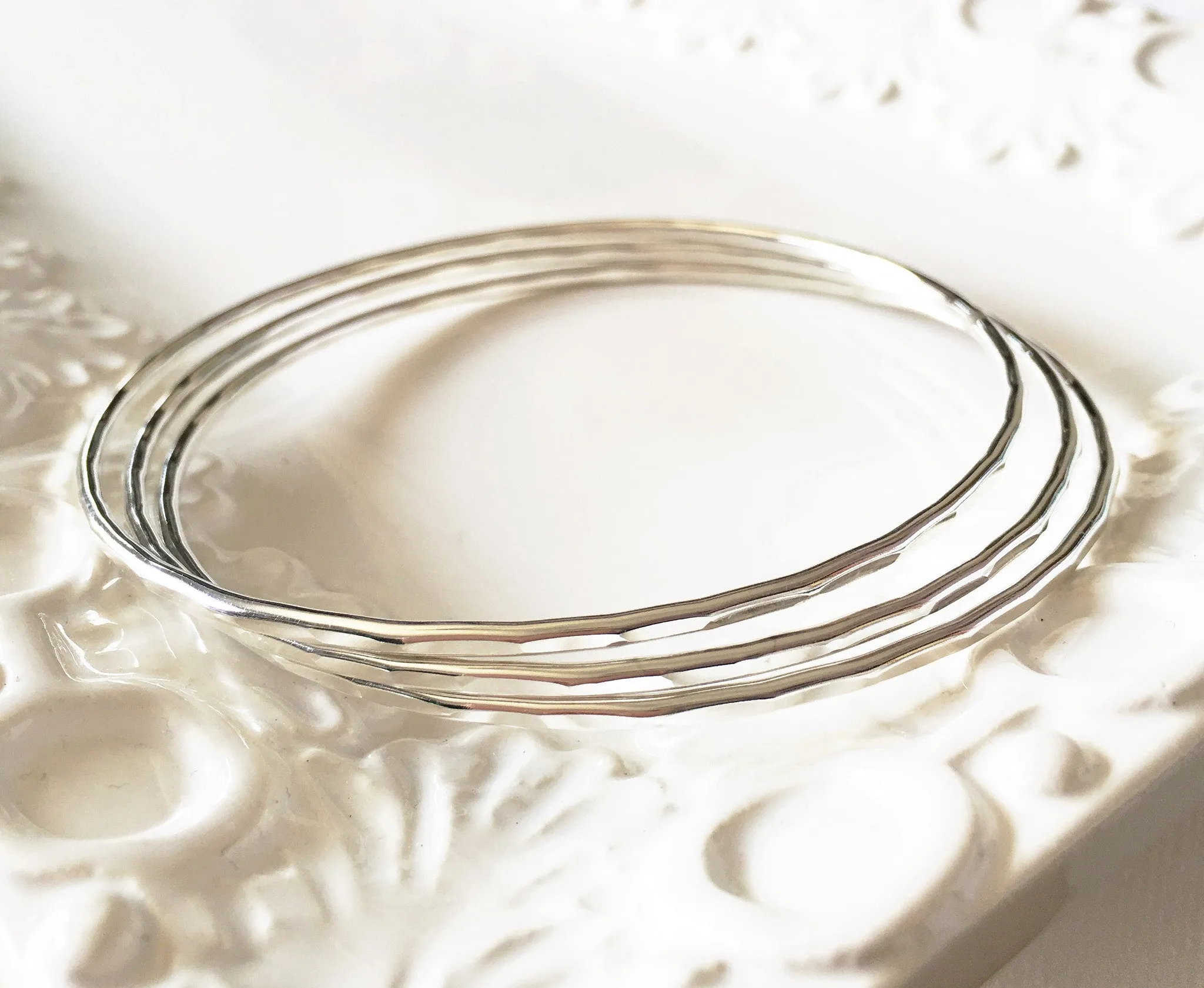 Carly bangles set - sterling silver (B166)