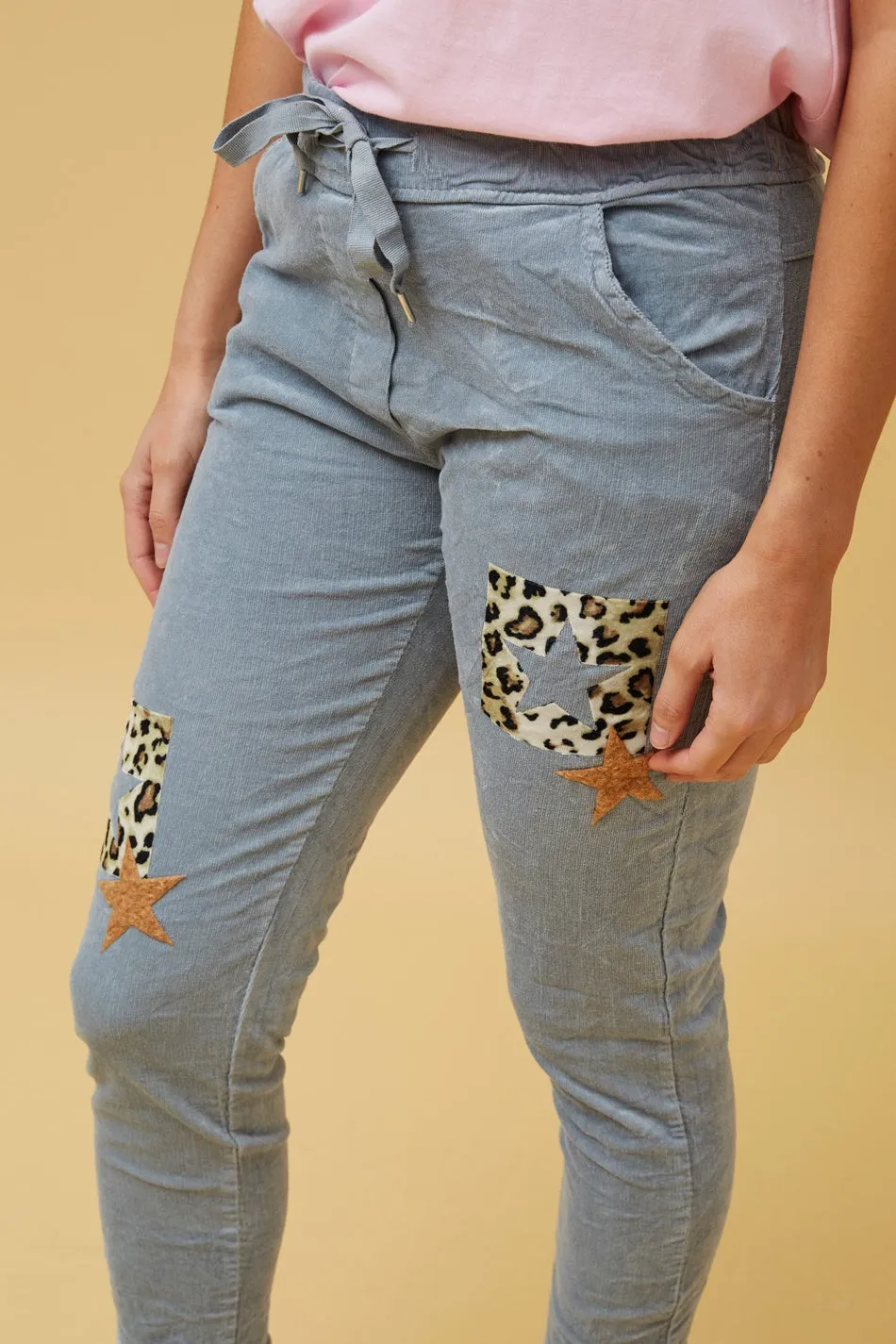 CARRISA PATCHWORK PRINT JOGGER PANTS