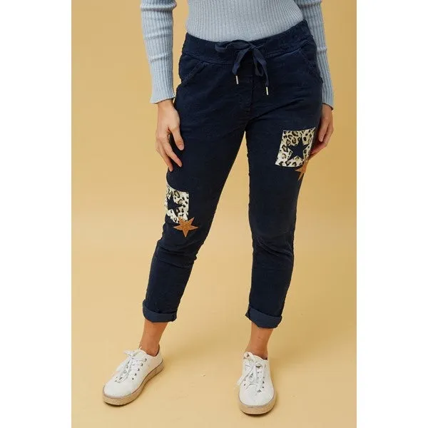 CARRISA PATCHWORK PRINT JOGGER PANTS