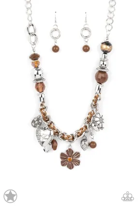 Charmed I Am Sure Brown Necklace - Paparazzi Accessories