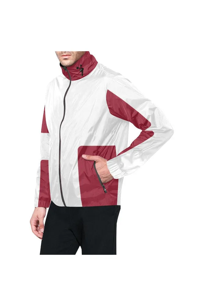 Chili Red & White All Over Print Windbreaker for Men (Model H23)