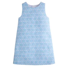 Classic Shift Dress - Blue Jacquard