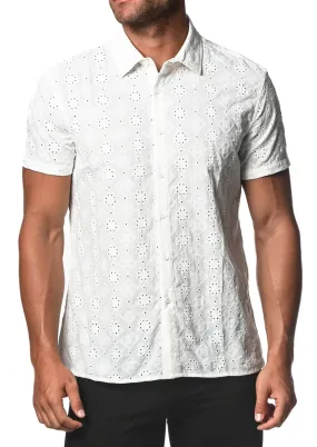 Cotton Eyelet Shirt (White Stars)