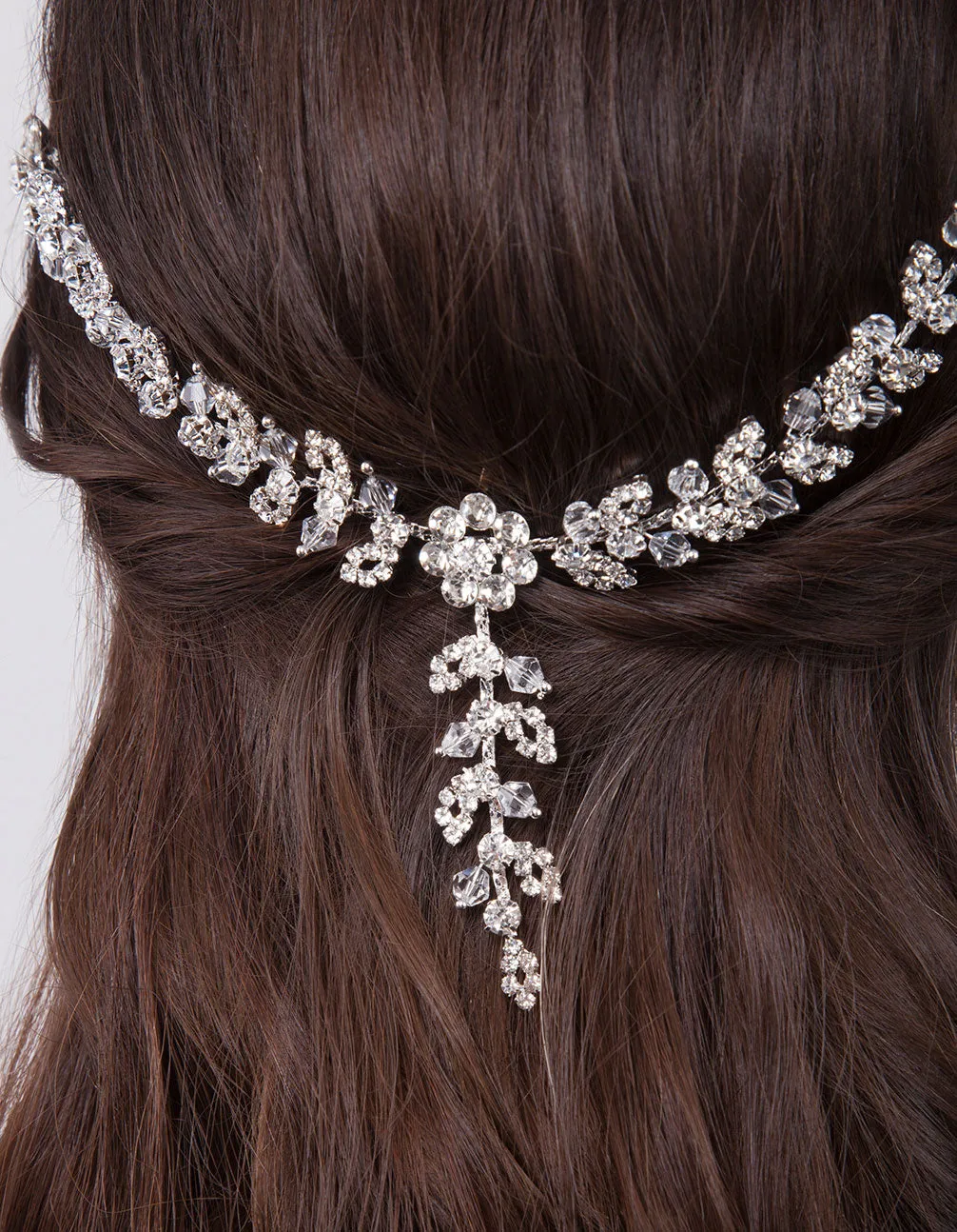 Crystal Flower Vine Drape Hair Piece