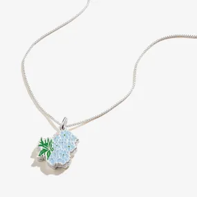 Delphinium Flower Mantra Charm Necklace