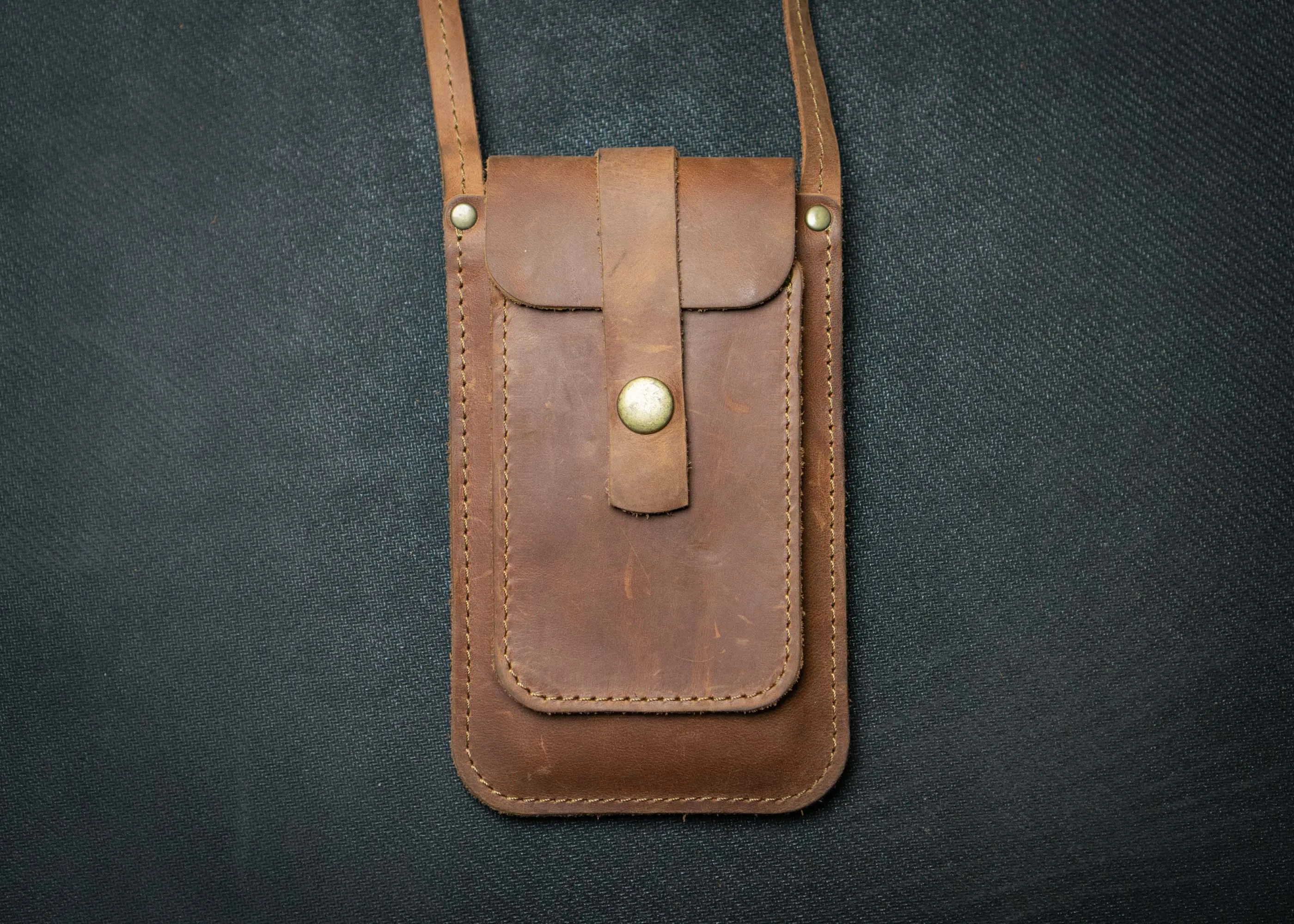 Designer leather phone bag