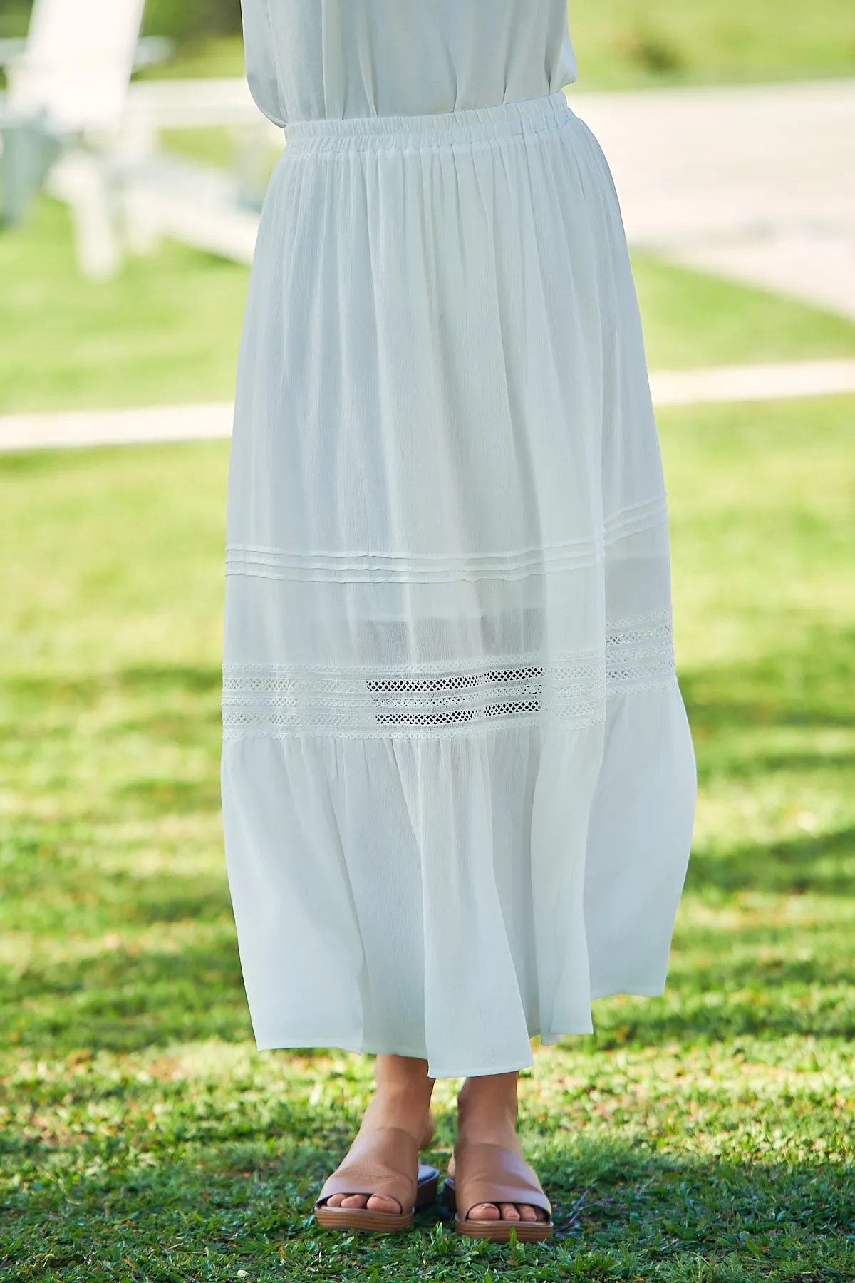 Dharma White Lace Maxi Skirt