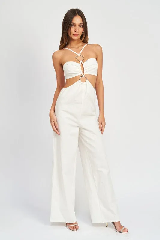 DOUBLE O RING CUT OUT JUMPSUIT