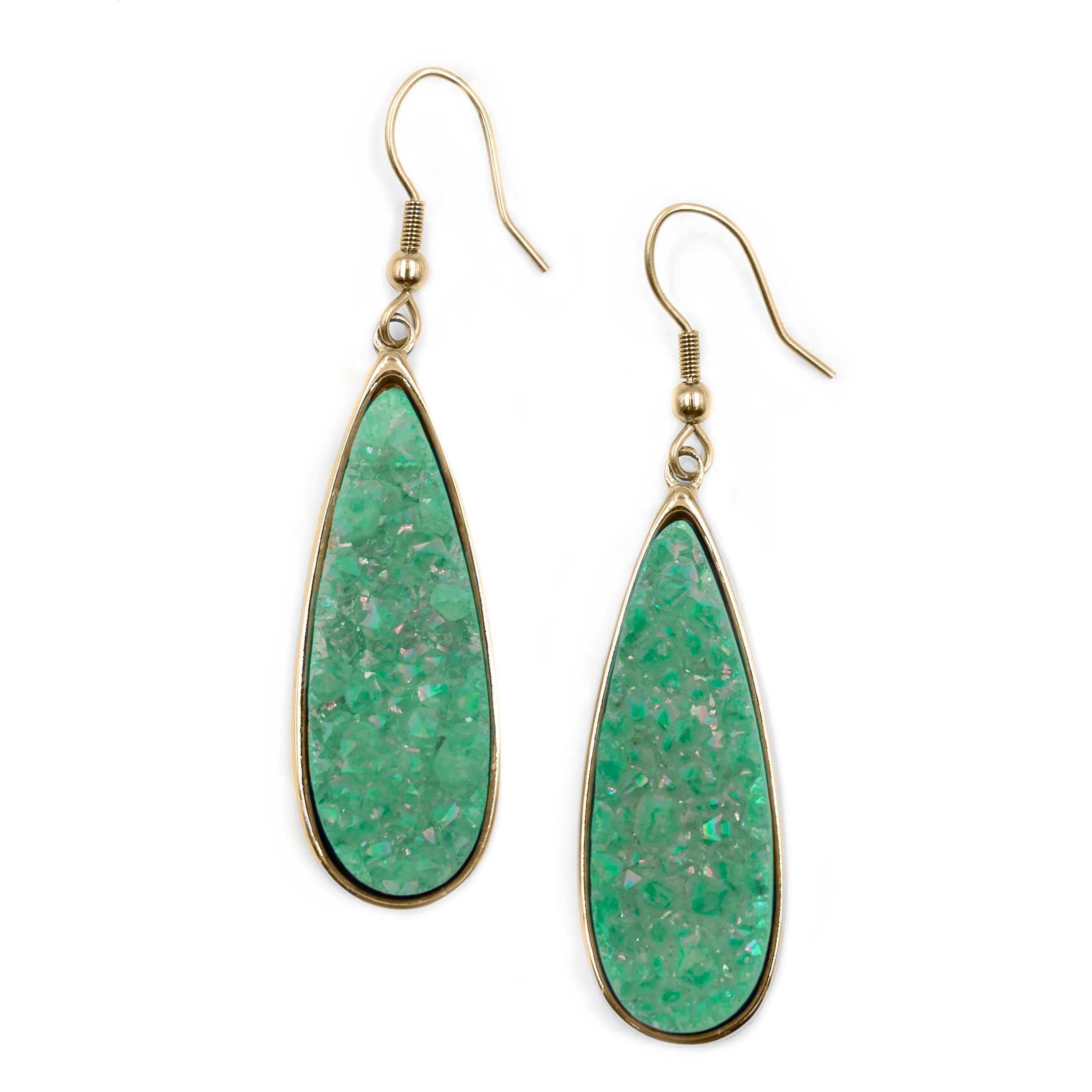 Druzy Collection - Jade Quartz Drop Earrings