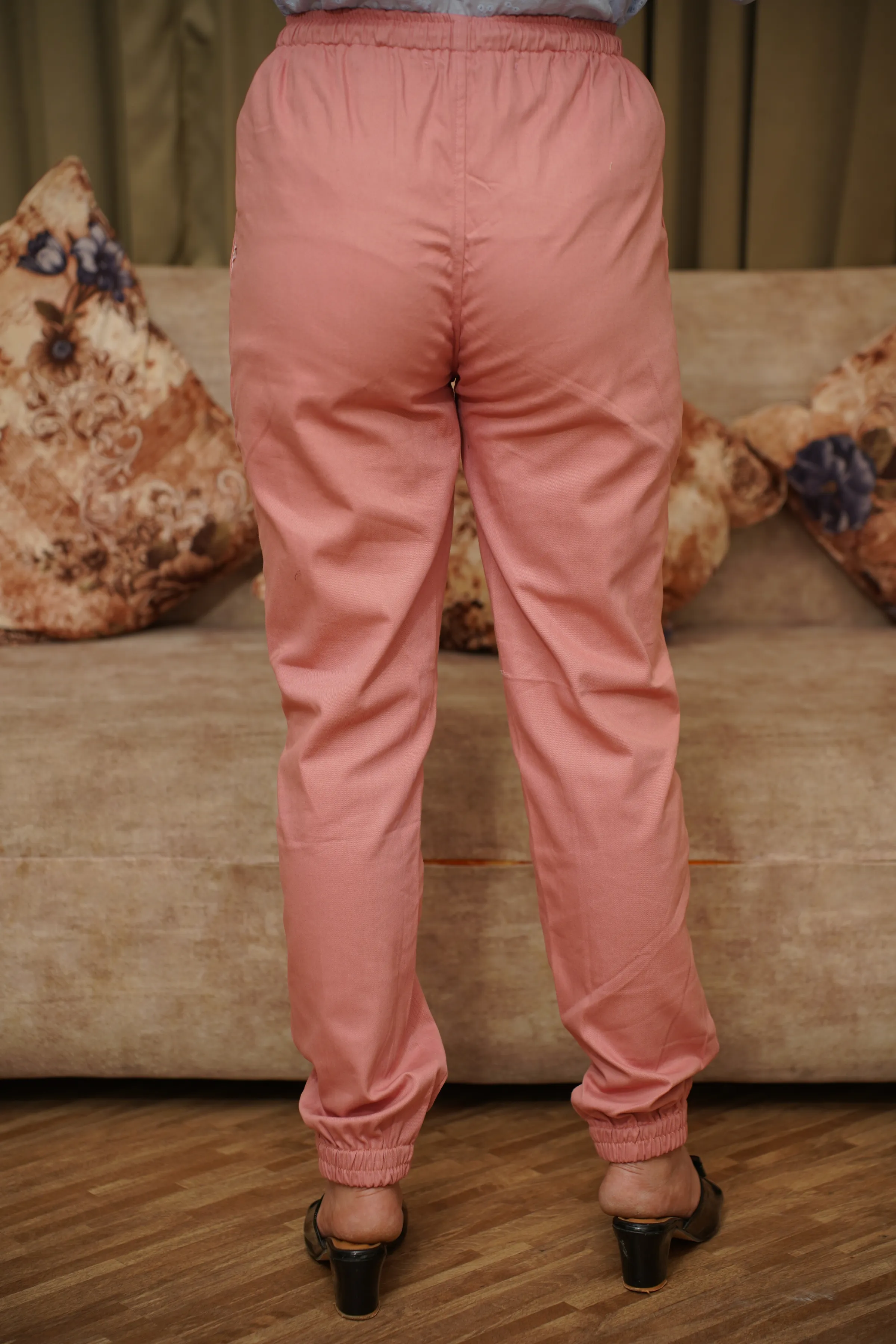 Dusty Rose Cotton Cargo Pants