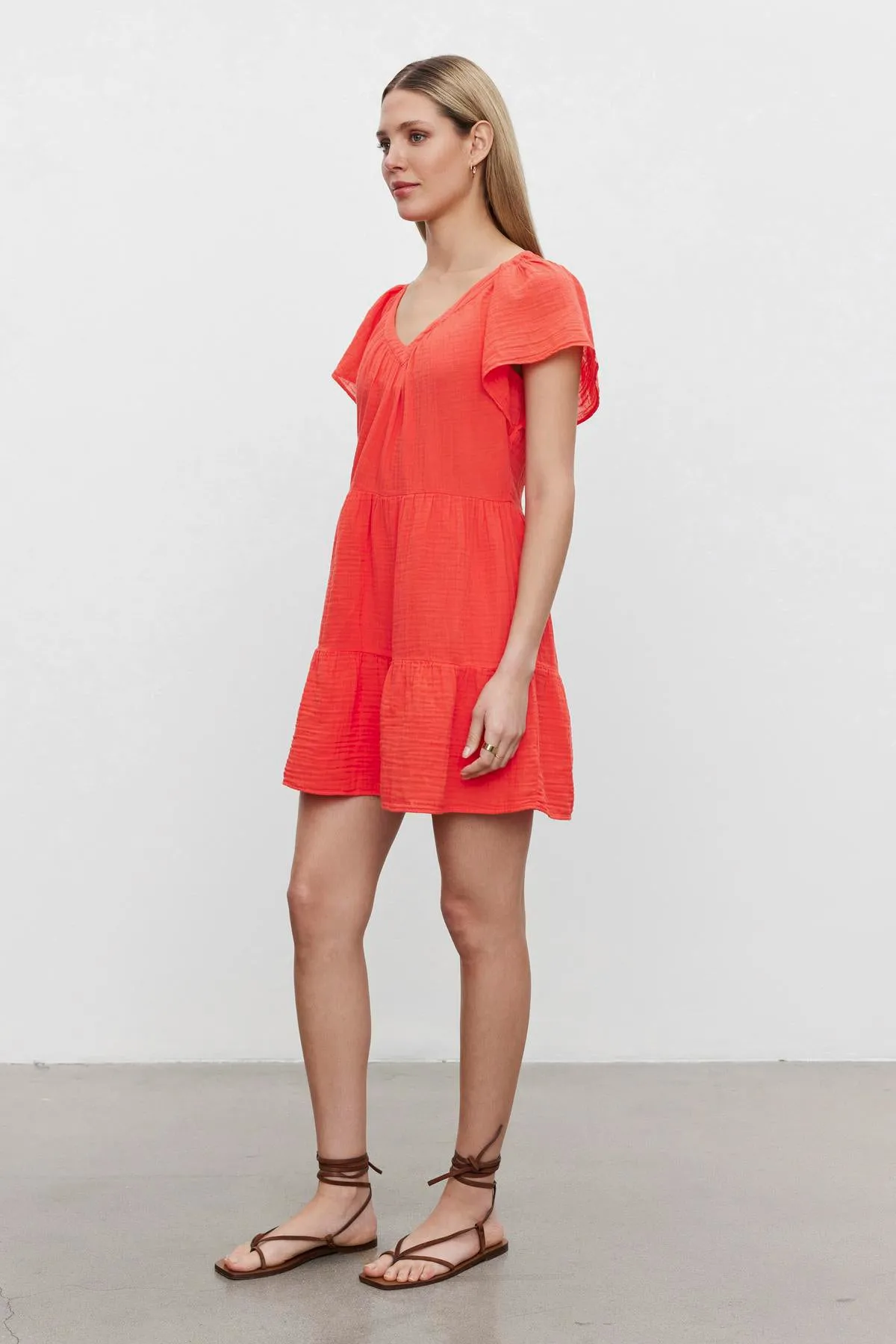 ELEANOR COTTON GAUZE TIERED DRESS