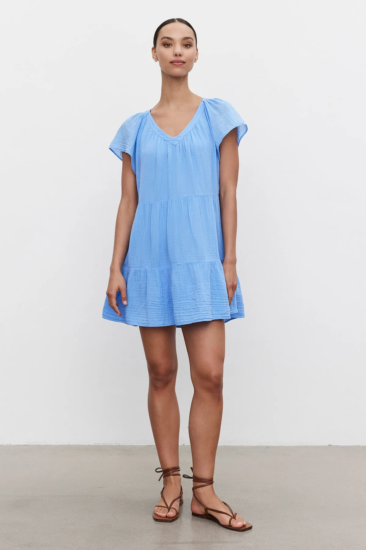 ELEANOR COTTON GAUZE TIERED DRESS