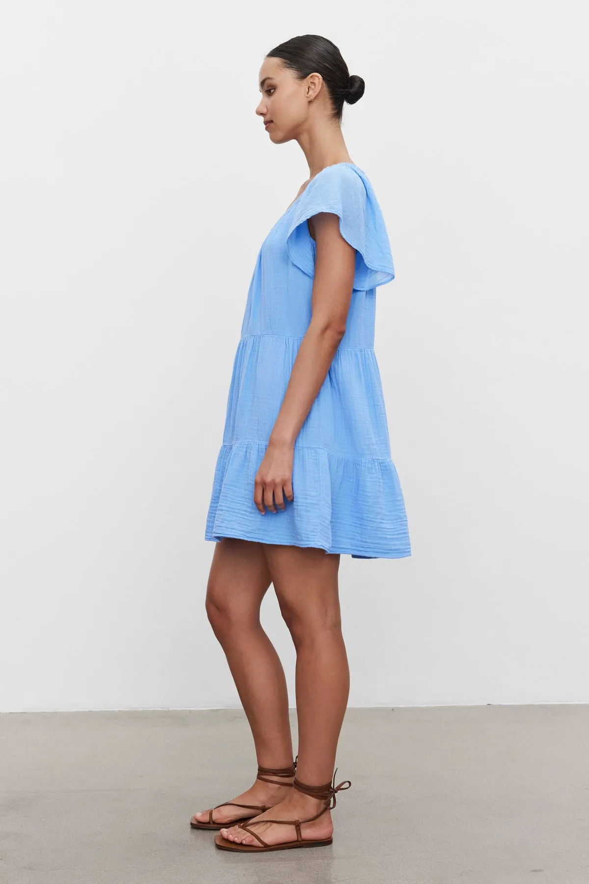 ELEANOR COTTON GAUZE TIERED DRESS