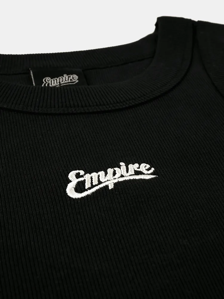 Empire Organic Rib Singlet - Black