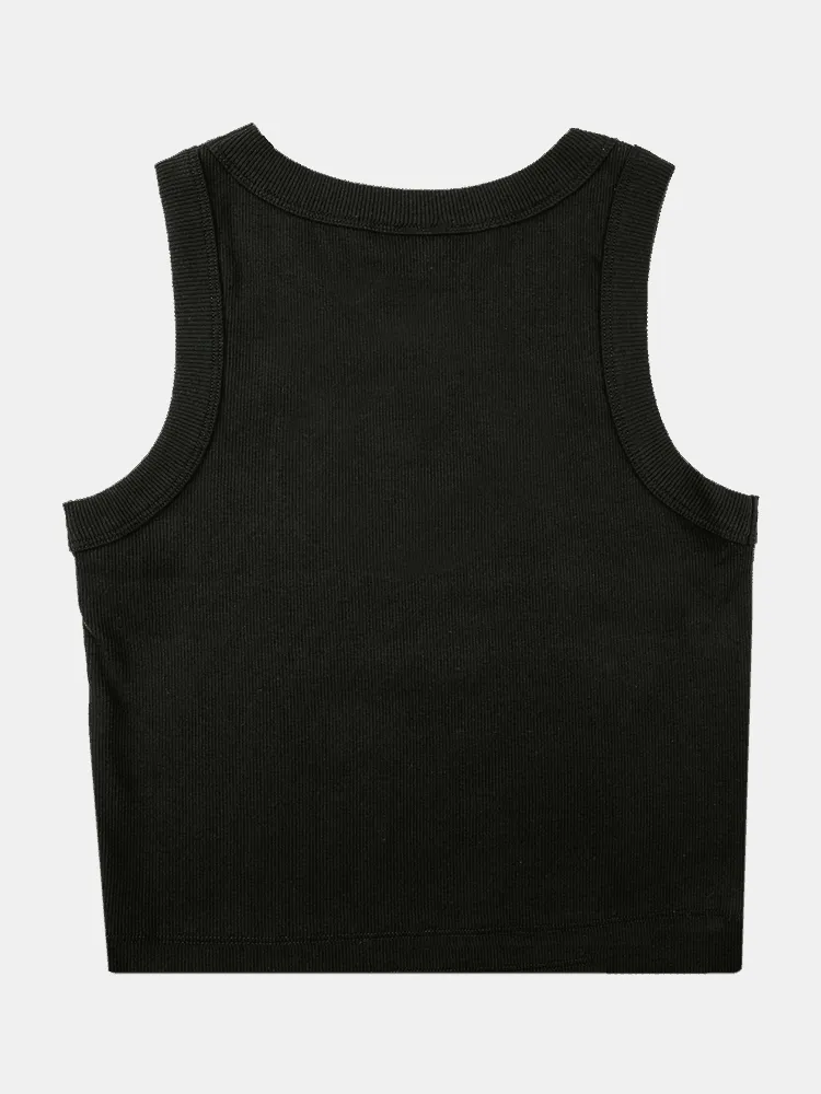 Empire Organic Rib Singlet - Black